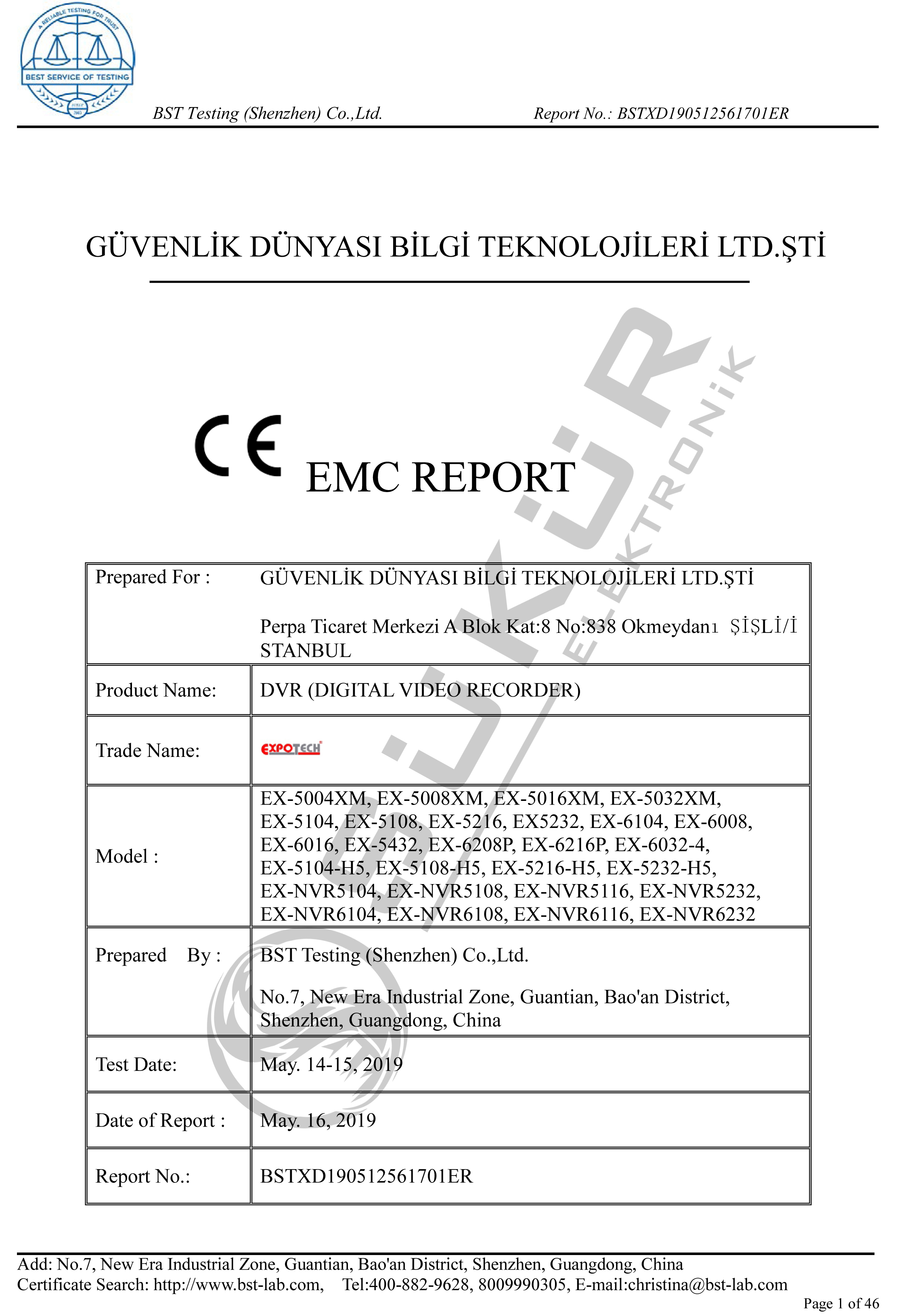 Kayıt Cihazı EMC Test Raporu