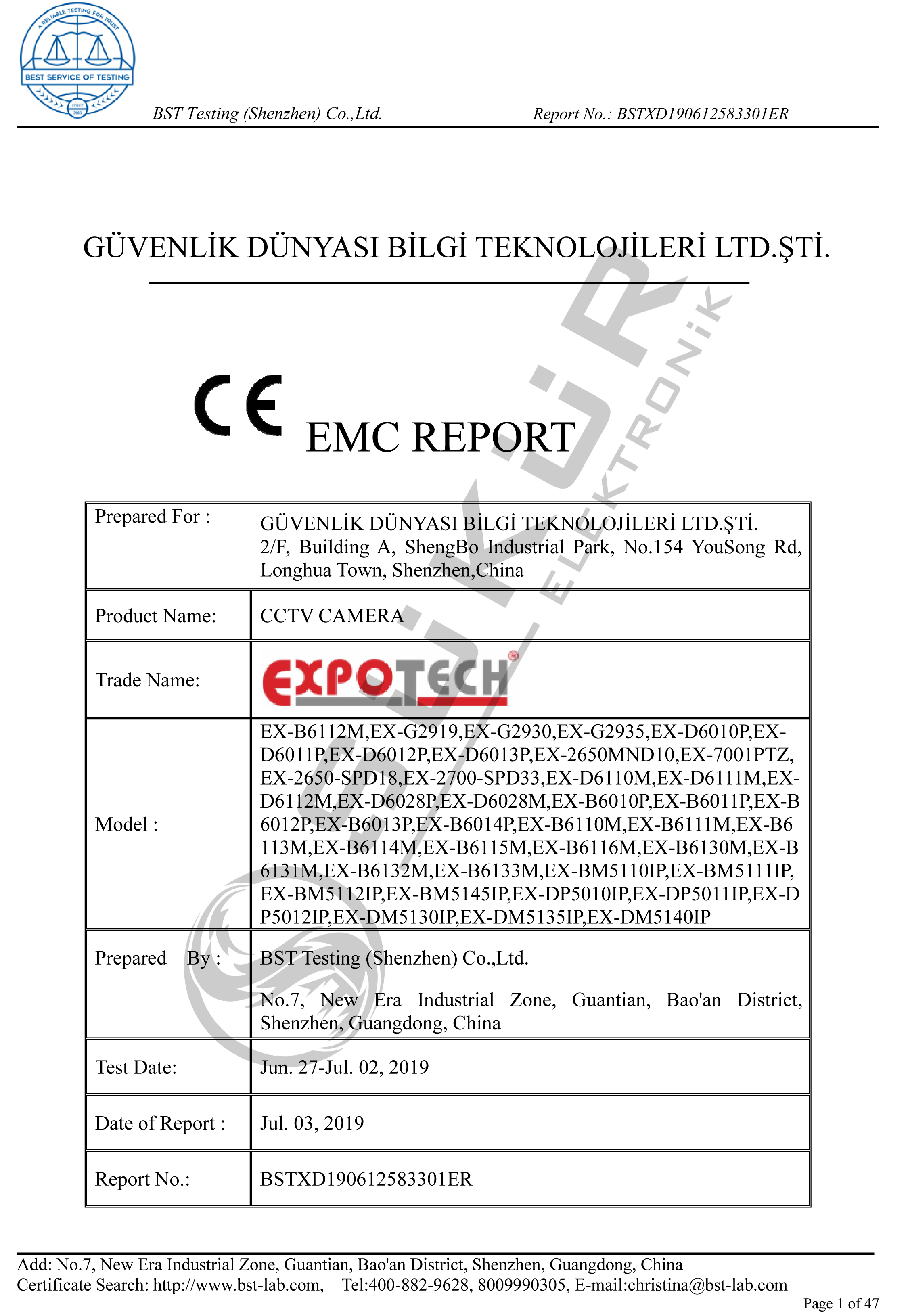 Kamera EMC Test Raporu