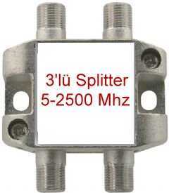 3 Port Uydu Bölücü Splitter 5-2400 Mhz